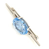 9ct WHITE GOLD SYNTHETIC SPINEL SET BAR BROOCH