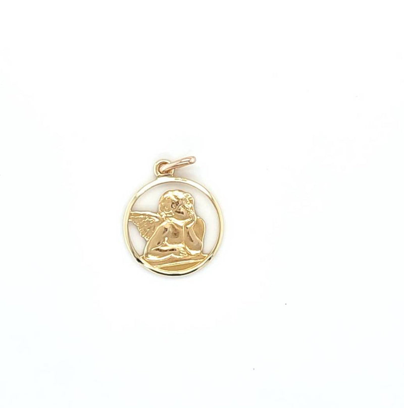 9CT YELLOW GOLD GUARDIAN ANGEL PENDANT