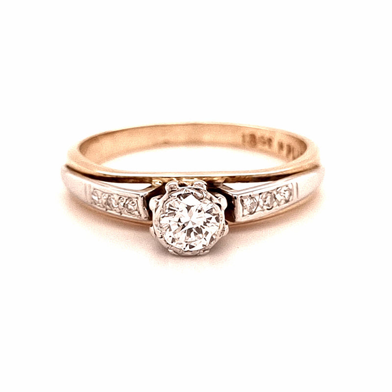 18ct YELLOW GOLD & PLAT DIAMOND RING TDW: 0.41ct VAL: $3999