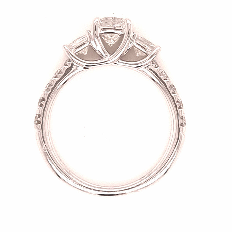 14ct WHITE GOLD DIAMOND TRILOGY RING TDW: 1.00ct VAL: $2899