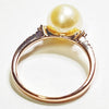 9ct ROSE GOLD CULTURED PEARL @ DIAMOND DRESS RING