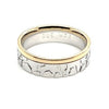 9ct TWO-TONE GOLD MEN'S CRACKLE PATTERN DRESS RING