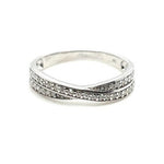 9ct WHITE GOLD DIAMOND CROSSOVER DRESS RING TDW: 0.20ct