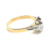 9ct YELLOW & WHITE GOLD CURVED DIAMOND RING TDW: 0.15ct