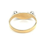 9ct YELLOW & WHITE GOLD CURVED DIAMOND RING TDW: 0.15ct