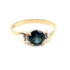 9ct YELLOW GOLD AUSTRALIAN SAPPHIRE & DIAMOND DRESS RING