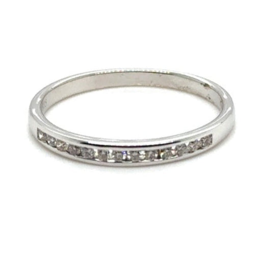 9ct WHITE GOLD CHANNEL-SET DIAMOND RING