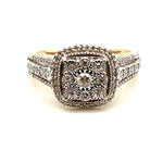 9ct YELLOW GOLD ILLUSION-SET DIAMOND DRESS RING TDW: 0.35ct