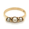 9CT YELLOW GOLD CULTURED PEARLS SET IN RAISED SETTING DRESS RING