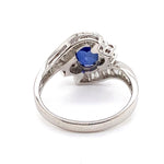 14CT WHITE GOLD SAPPHIRE & DIAMOND WRAP AROUND STYLE RING VALUED @ $4499