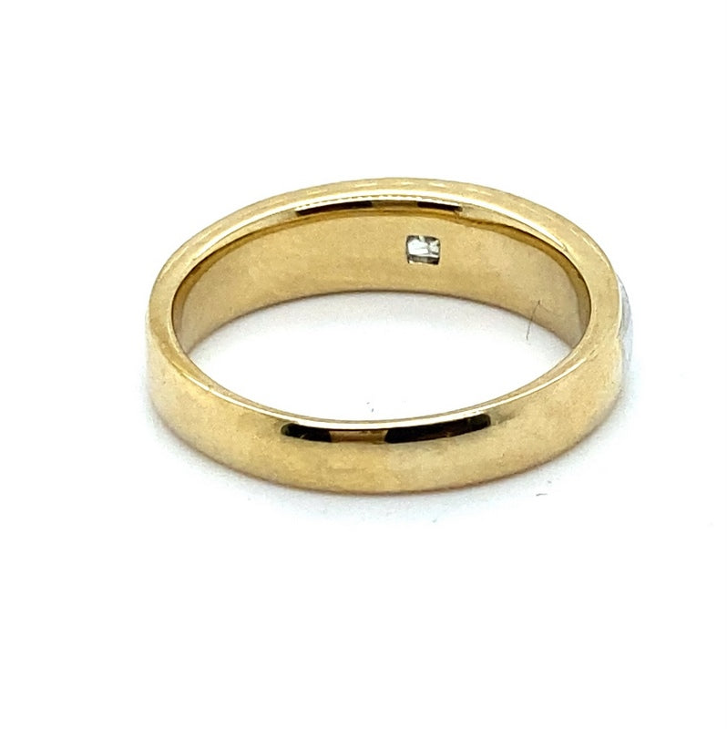 9CT YELLOW & WHITE GOLD THICKENED TOP STYLE DIAMOND DRESS RING VALUED @ $2199