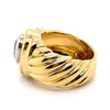 18CT YELLOW & WHITE GOLD GROOVE LINE PATTERN DIAMOND DRESS RING VALUED @ $12399