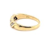 9CT YELLOW GOLD ROPE PATTERN DIAMOND DRESS RING VALUED @ $1499