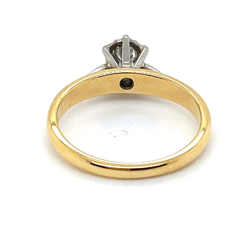 18CT YELLOW GOLD & PALLADIUM DIAMOND DRESS RING VALUED @ $1399