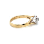 9CT YELLOW & WHITE GOLD FLOW UP STYLE DIAMOND DRESS RING VALUED @ $1399