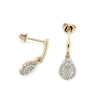 9ct YELLOW AND WHITE GOLD DIAMOND SET DROP EARRINGS 0.12ct TDW