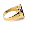 18CT YELLOW GOLD BLOODSTONE DRESS RING VALUED @ $3599