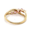 9CT YELLOW GOLD SYNTHETIC PINK SAPPHIRES & DIAMOND DRESS RING TW 1.5g