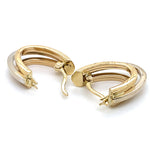 10CT YELLOW & WHITE GOLD 2 TONE TRIPLE HOOP EARRING