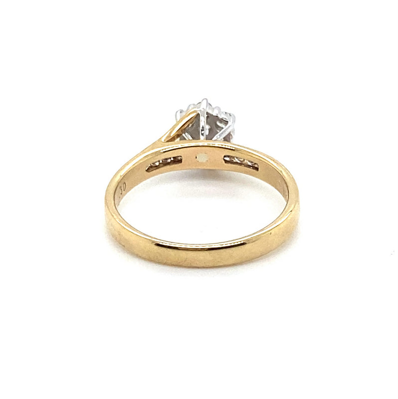 9CT YELLOW & WHITE GOLD FLOW UP STYLE DIAMOND DRESS RING VALUED @ $1399