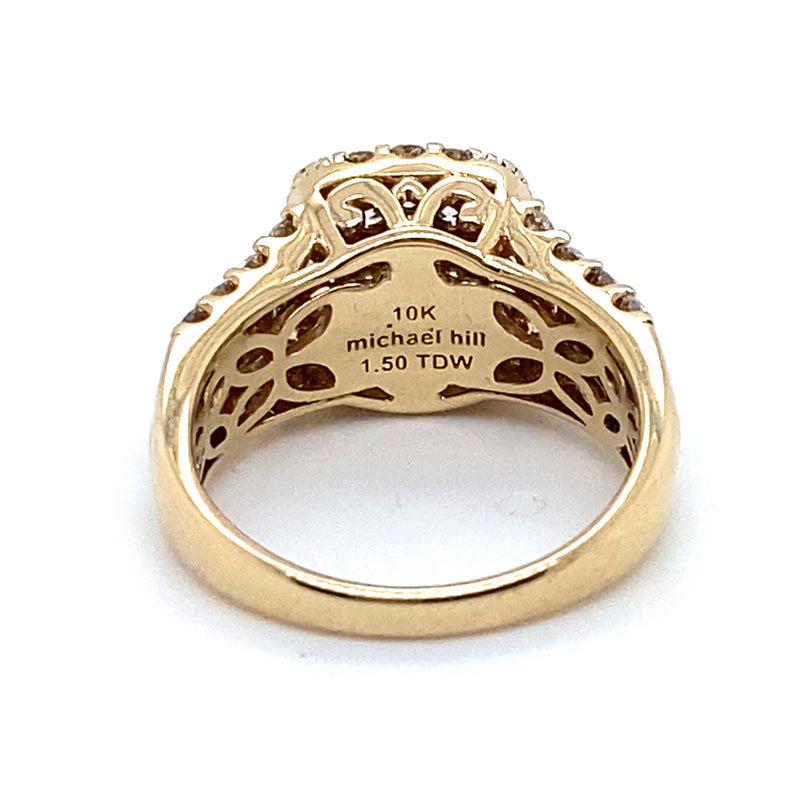 10CT YELLOW GOLD FLOW UP STYLE DIAMOND DRESS RING VALUED @ $4299