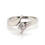 14CT WHITE GOLD CROSS OVER SHOULDERS DIAMOND DRESS RING VALUED @ $2275