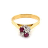 18CT YELLOW & WHITE GOLD RUBIES & DIAMOND DRESS RING VALUED @ $4499