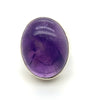 OVAL CABOCHON CUT AMETHYST BEZEL SET IN SILVER RING