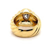 18CT YELLOW & WHITE GOLD GROOVE LINE PATTERN DIAMOND DRESS RING VALUED @ $12399