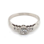 14CT WHITE GOLD POINTED SHOULDER DIAMOND DRESS RING VALUED @ $3799