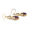 9CT YELLOW GOLD CLAW SET AMETHYST IN DROP STYLE EARRINGS