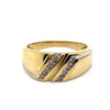 9CT YELLOW GOLD CHANNEL SET DIAMOND MENS DRESS RING VALUED @ $1999