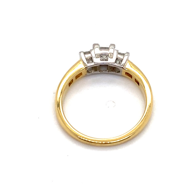 18CT YELLOW & WHITE GOLD THICKENED TOP DIAMOND DRESS RING VALUED @ $4999