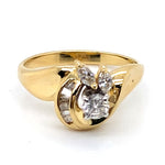 18CT YELLOW & WHITE GOLD WRAP AROUND STYLE DIAMOND DRESS RING VALUED @ $3399