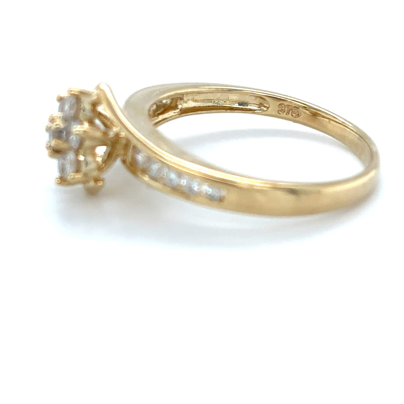 9ct YELLOW GOLD DIAMOND SET DRESS RING TDW 0.75cts VALUED $2,299