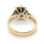 9CT YELLOW & WHITE GOLD SAPPHIRE & DIAMOND DRESS RING