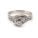 18CT WHITE GOLD WRAP AROUND STYLE DIAMOND BRIDAL SET VALUED @ $3299