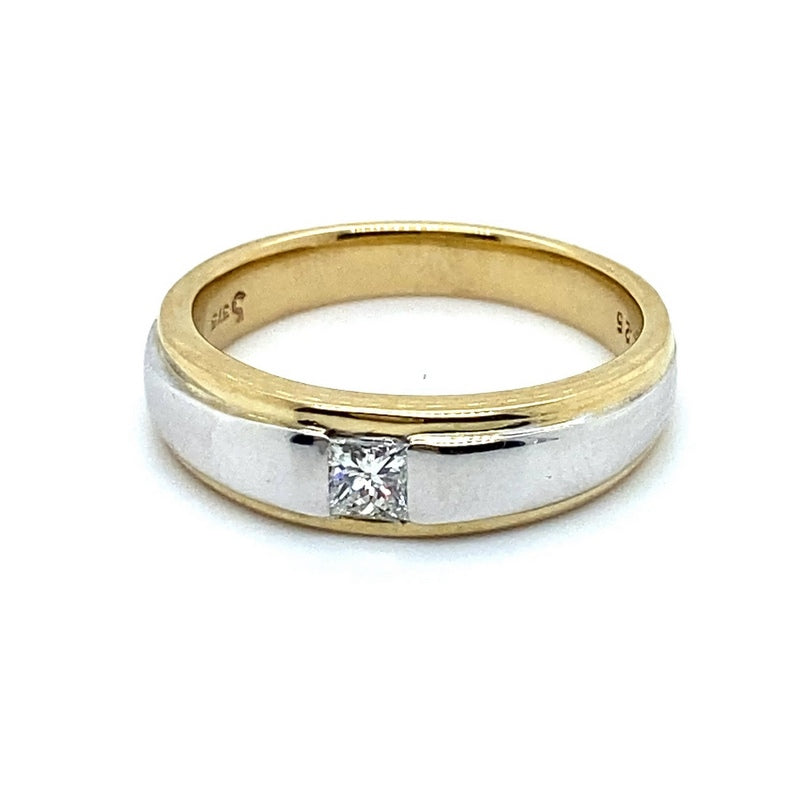 9CT YELLOW & WHITE GOLD THICKENED TOP STYLE DIAMOND DRESS RING VALUED @ $2199