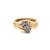 14CT YELLOW GOLD SCROLL FILGREE PATTERN DIAMOND DRESS RING VALUED @ $1199