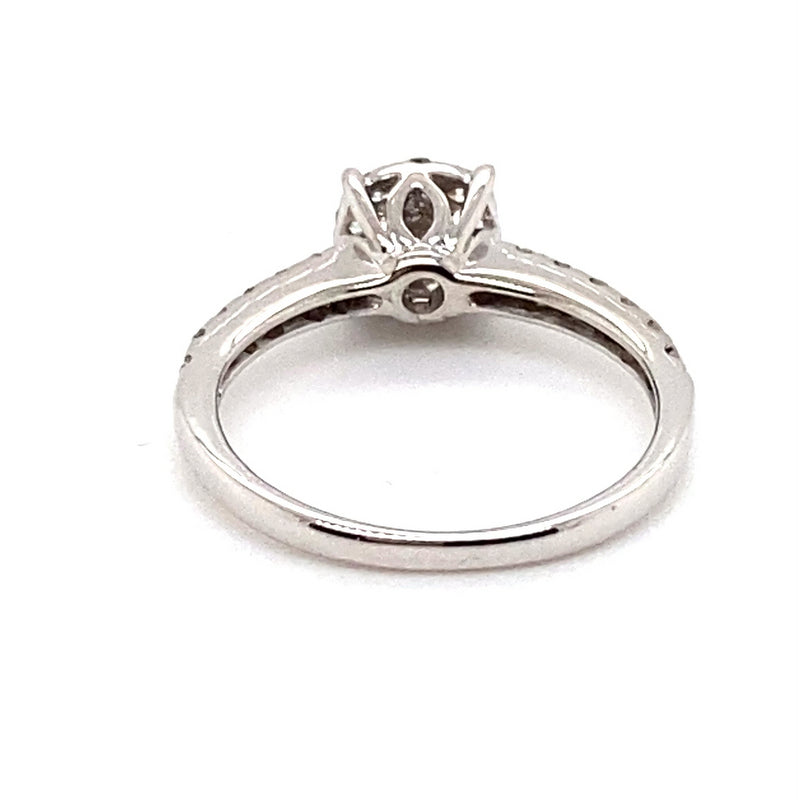 14CT WHITE GOLD THICKENED TOP DIAMOND DRESS RING VALUED @ $1799