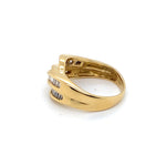 18CT YELLOW GOLD THICKENED TOP BAGUETTE CUT DIAMOND DRESS RING VALUED @ $3399