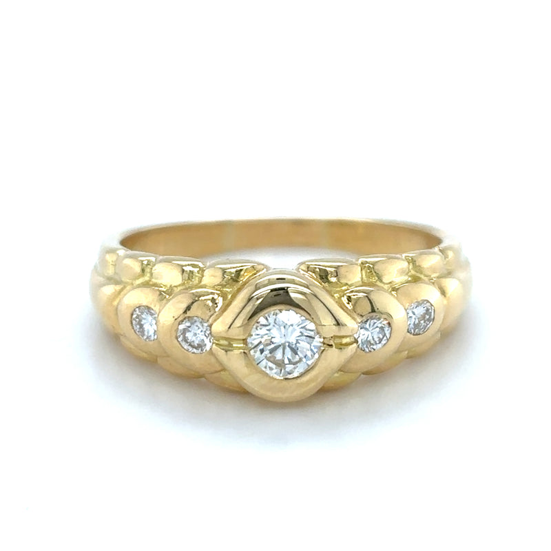 18ct YELLOW GOLD DIAMOND SET DRESS RING TDW 0.37cts VALUED $3,199