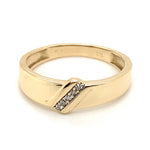 10CT YELLOW GOLD MENS DIAMOND DRESS RING