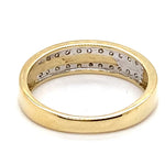 9CT YELLOW GOLD CHANNEL SET DIAMONDS IN 2 ROWS DRESS RING