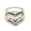 10CT YELLOW & WHITED GOLD DIAMOND WEDDING SET WITH DOUBLE WIRE SHOULDERS