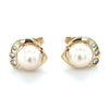 9ct YELLOW GOLD CULTURED PEARL AND DIAMOND SET STUD EARRINGS