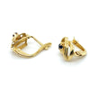 18CT YELLOW GOLD SAPPHIRES SET IN THE FONT OF TWIST STYLE EARRING