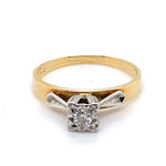 18CT YELLOW & WHITE GOLD FLOW UP STYLE DIAMOND DRESS RING VALUED @ $1499