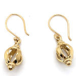 9CT YELLOW GOLD BALL CAGE DROP EARRING