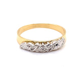 9CT YELLOW & WHITE GOLD DIAMOND DRESS RING